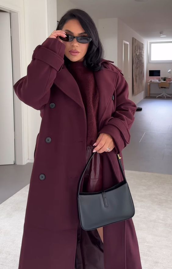 Burgundy Marceline Coat