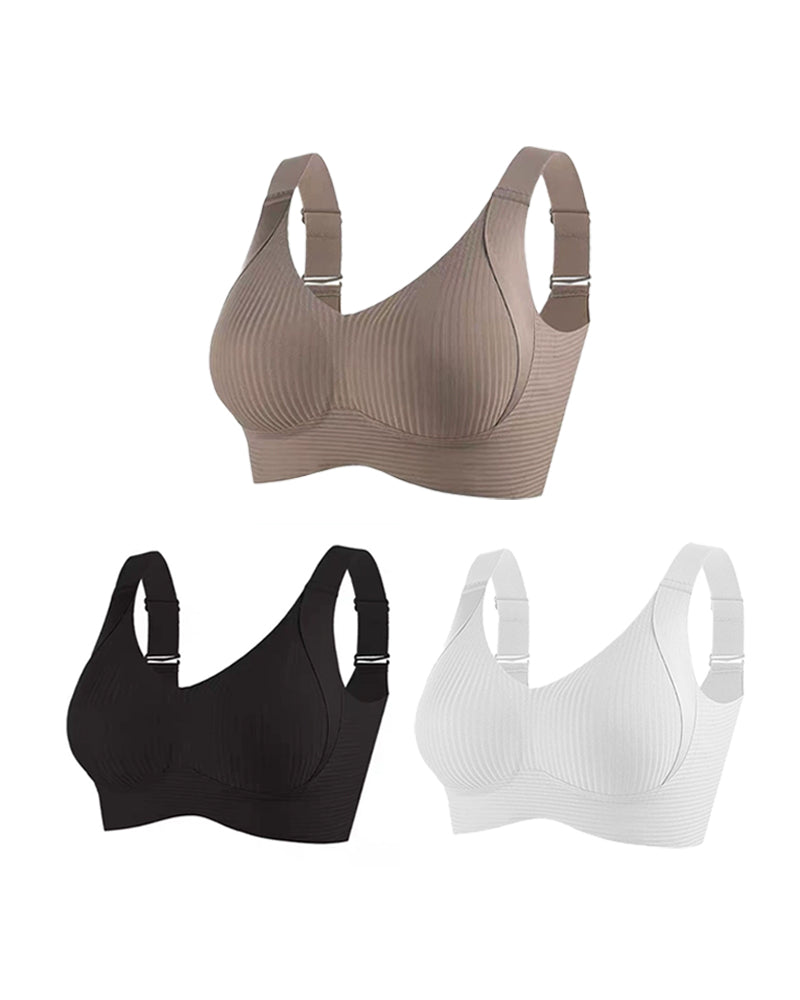 Adjustable Wireless Bra for Women - Solid Color with Four Rows