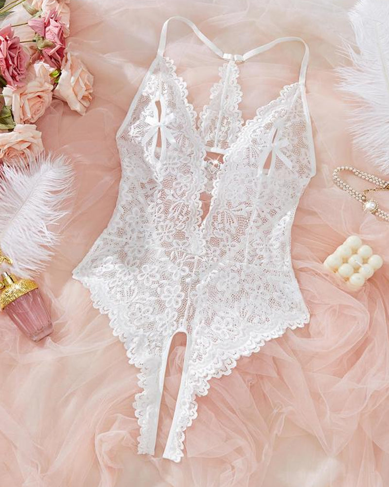 Women's Elegant Lace Bodysuit Sleepwear