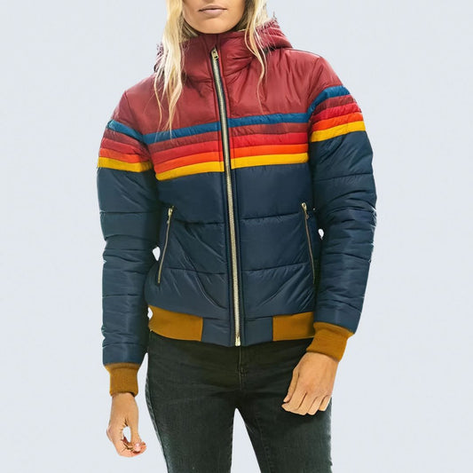 Katrina | Rainbow Striped Zip-Up Jacket