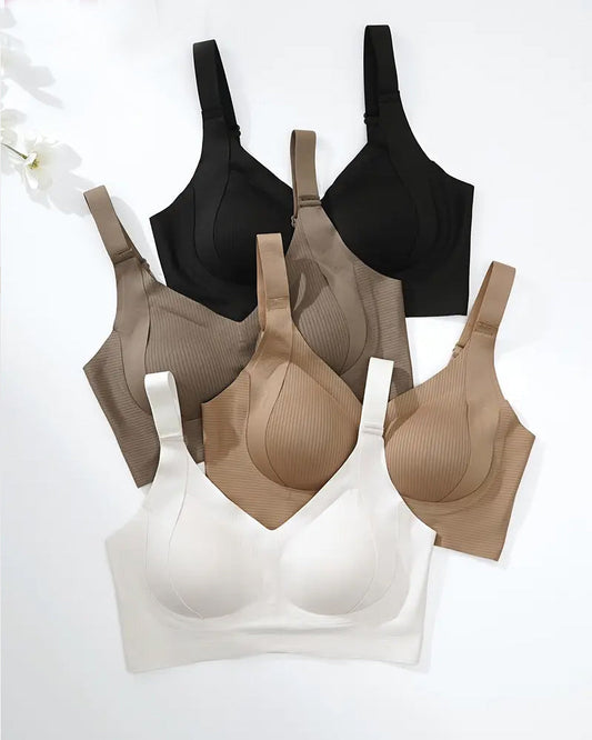 Adjustable Wireless Bra for Women - Solid Color with Four Rows