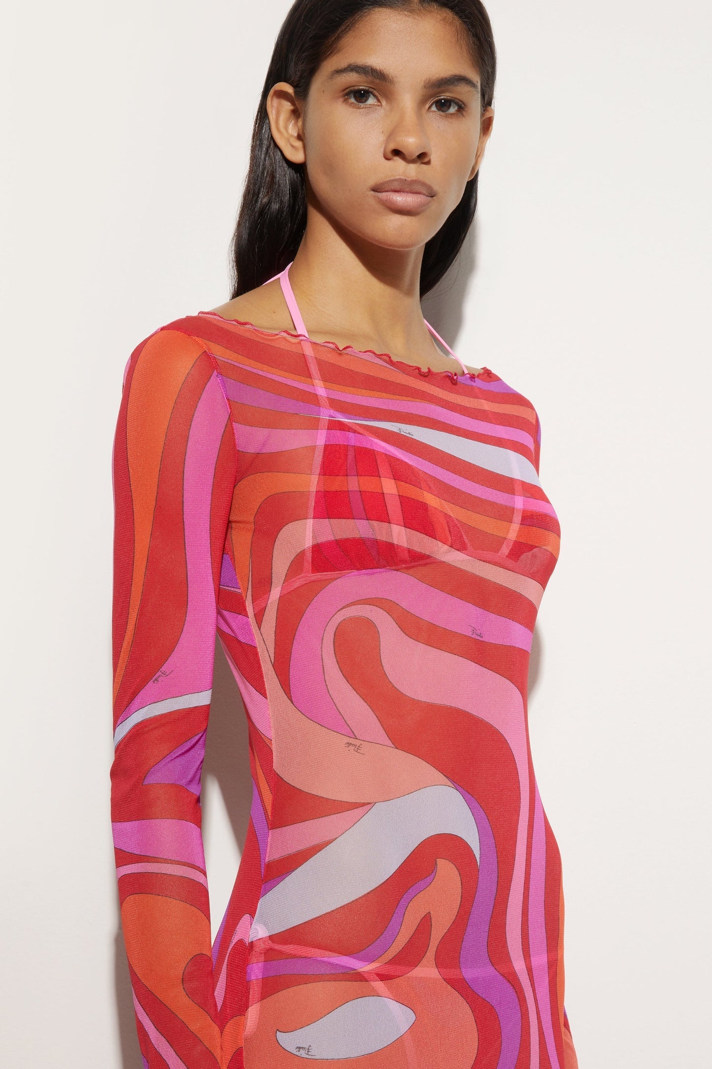 Chiffon Maxi Dress in Marm