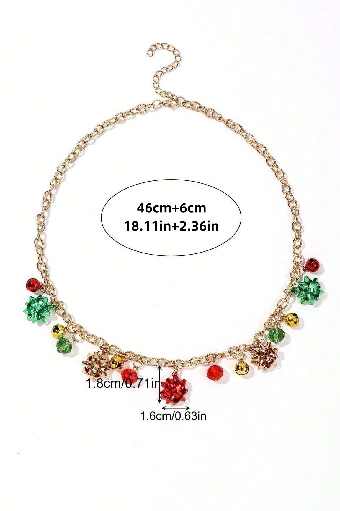 Eileen Jingle Bell Flower Necklace in Alloy for Christmas