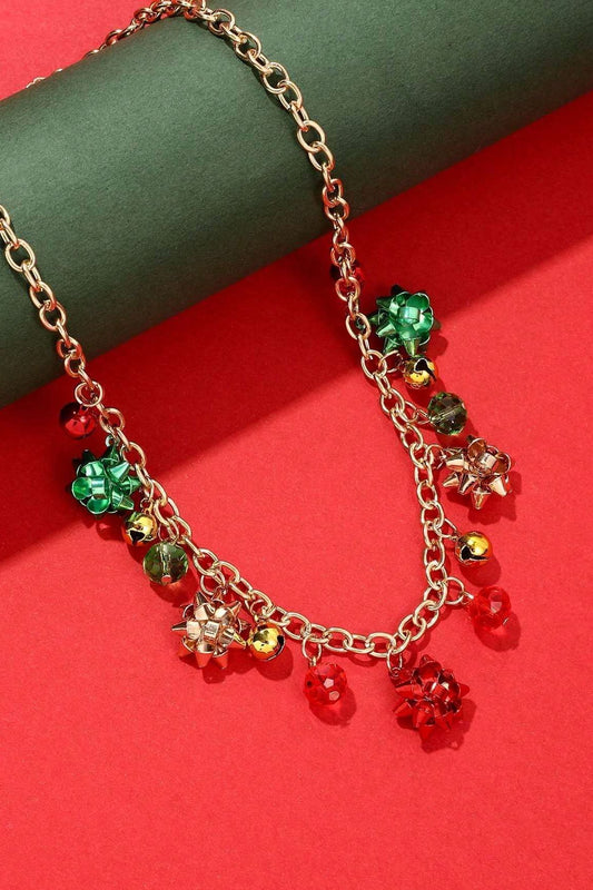 Eileen Jingle Bell Flower Necklace in Alloy for Christmas