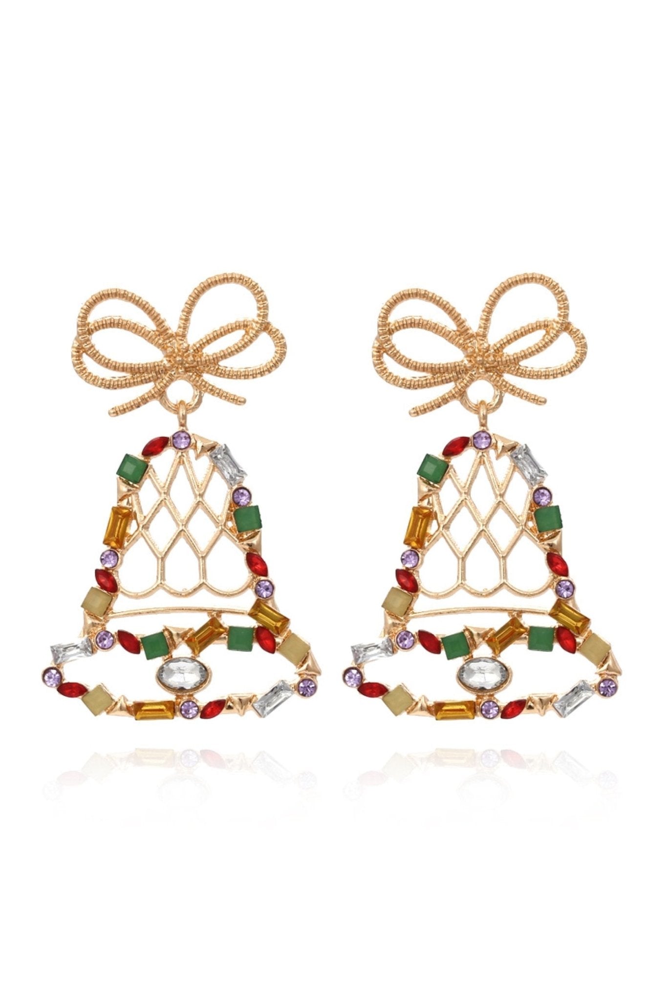 Sparkling Jingle Bells Diamante Drop Earrings
