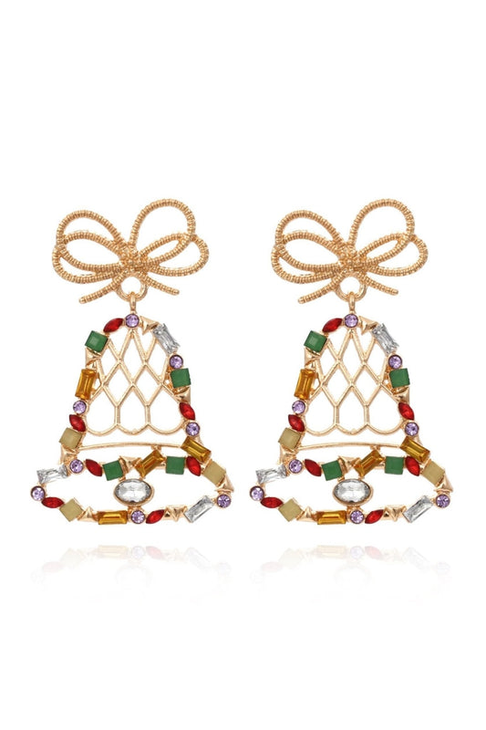 Sparkling Jingle Bells Diamante Drop Earrings