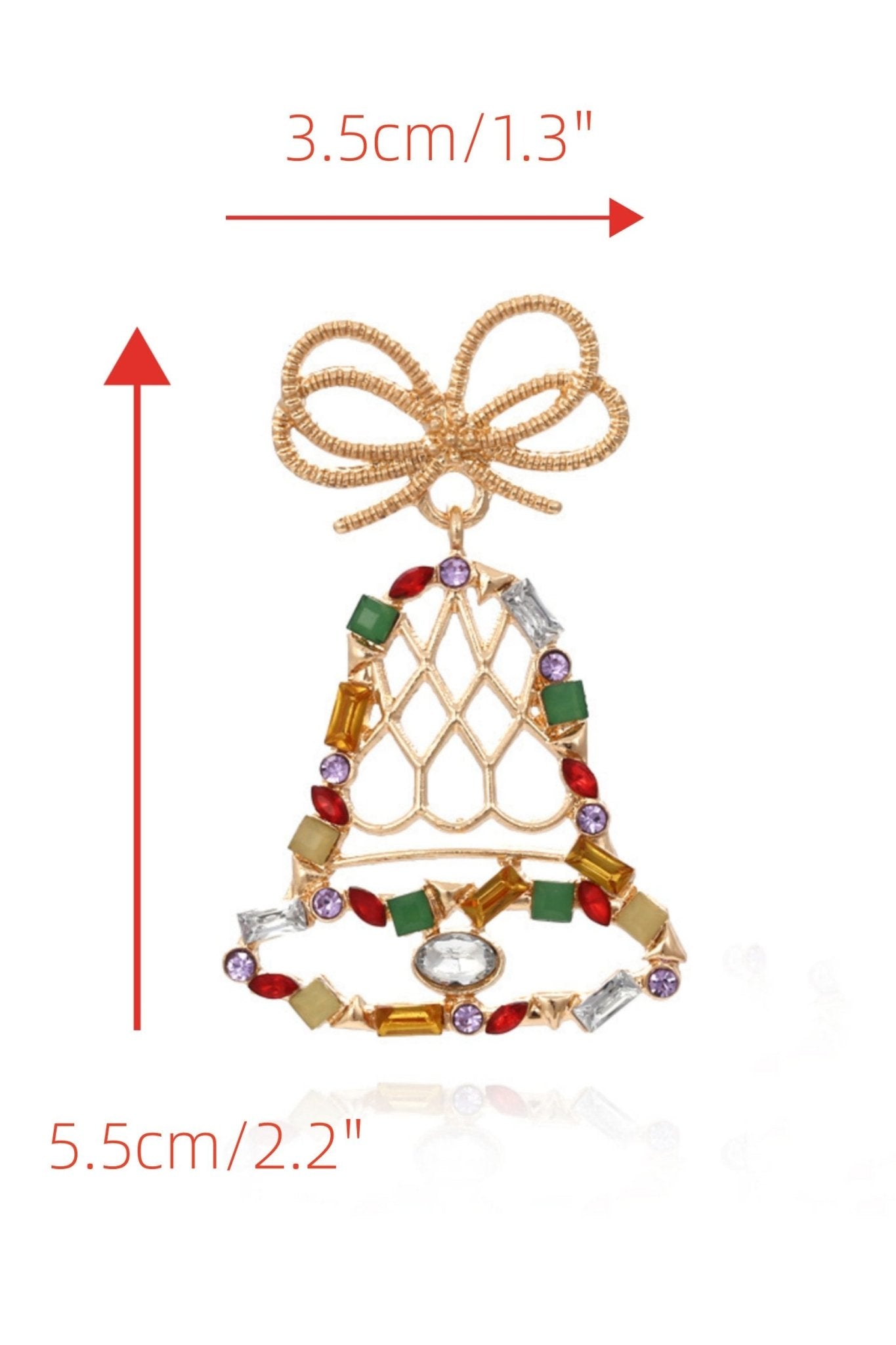 Sparkling Jingle Bells Diamante Drop Earrings