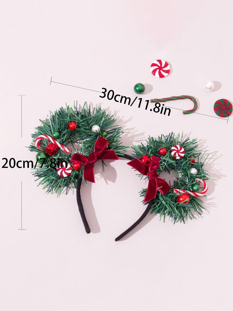 Festive Candy-Themed Headband for Christmas